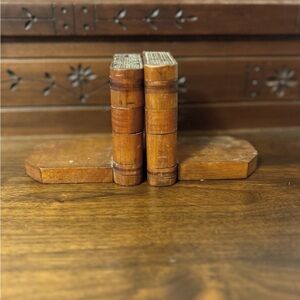 Vintage Wooden Bookends
